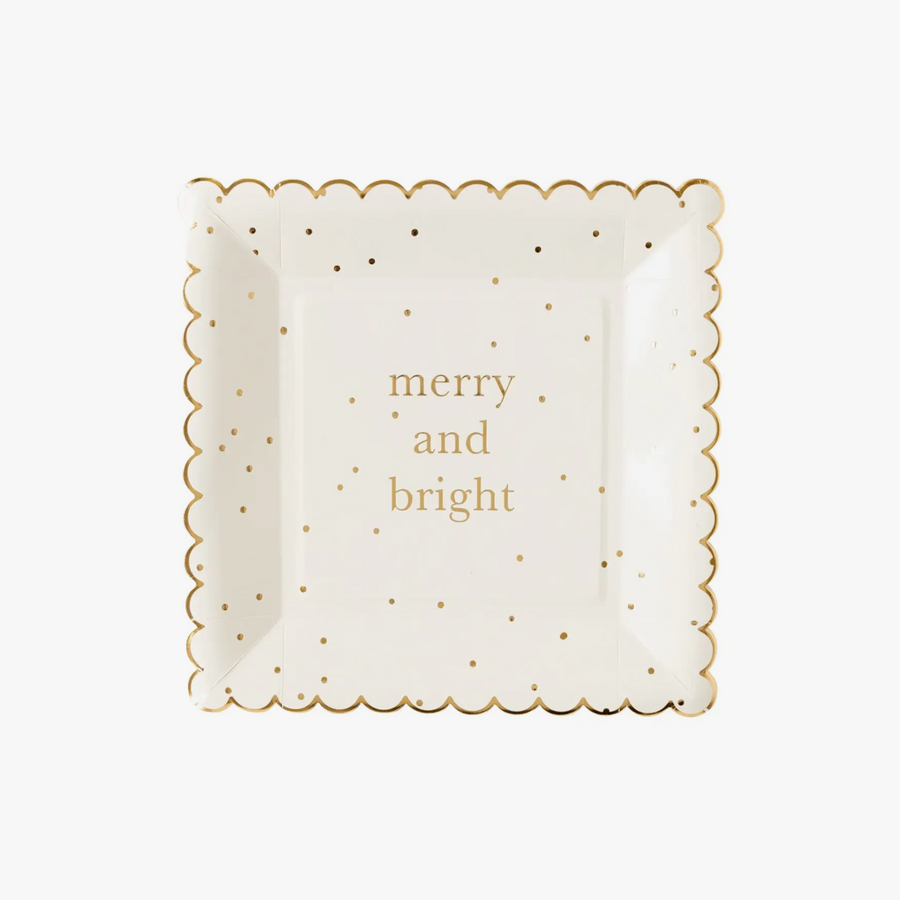 Merry and Bright Cream Scalloped Plates