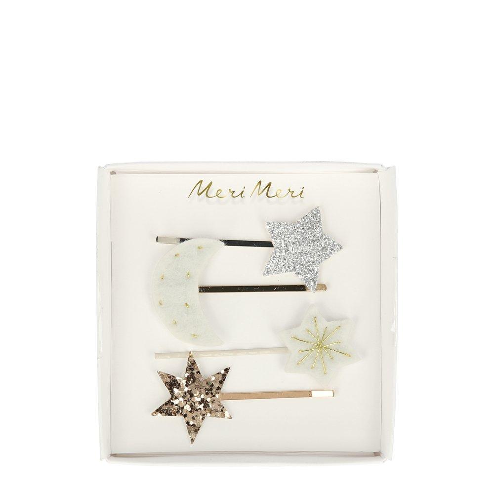 Moon &amp; Star Hair Slides