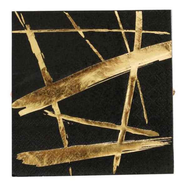 gold streak black napkins