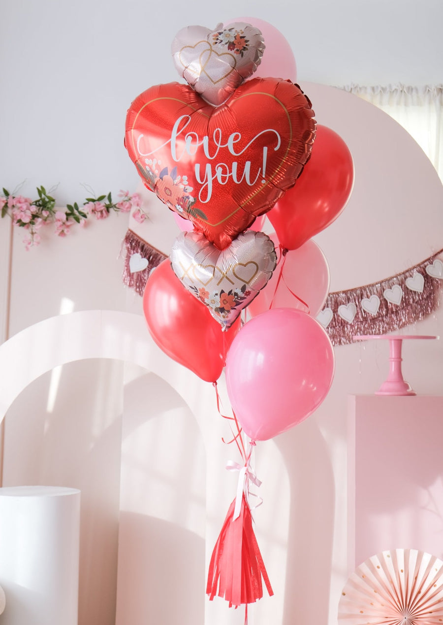 valentines day love you balloon bouquet
