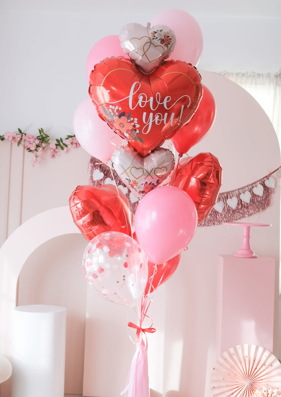 valentines day love you balloon bouquet