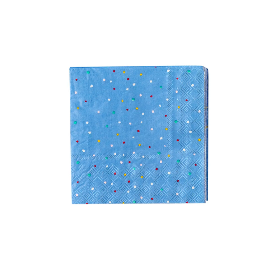 Oui Party Blue Dotted Cocktail Napkins