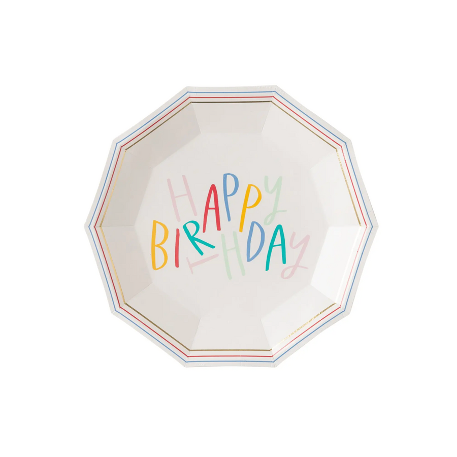 Oui Party Happy Birthday Rainbow Plates