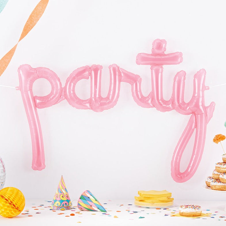 PARTY Pink Clear Script Balloon