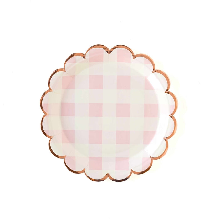 Pink Buffalo Scalloped Round Plates