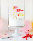 Pink and Yellow Happy Birthday Cake Topper