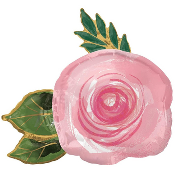 Pink Rose with Leaf Balloon