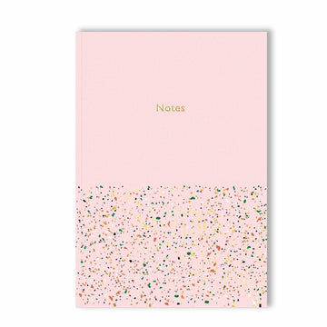 Pink Terrazzo Notebook with Gold Foil