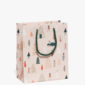 Pink Trees Holiday Gift Bag - Medium