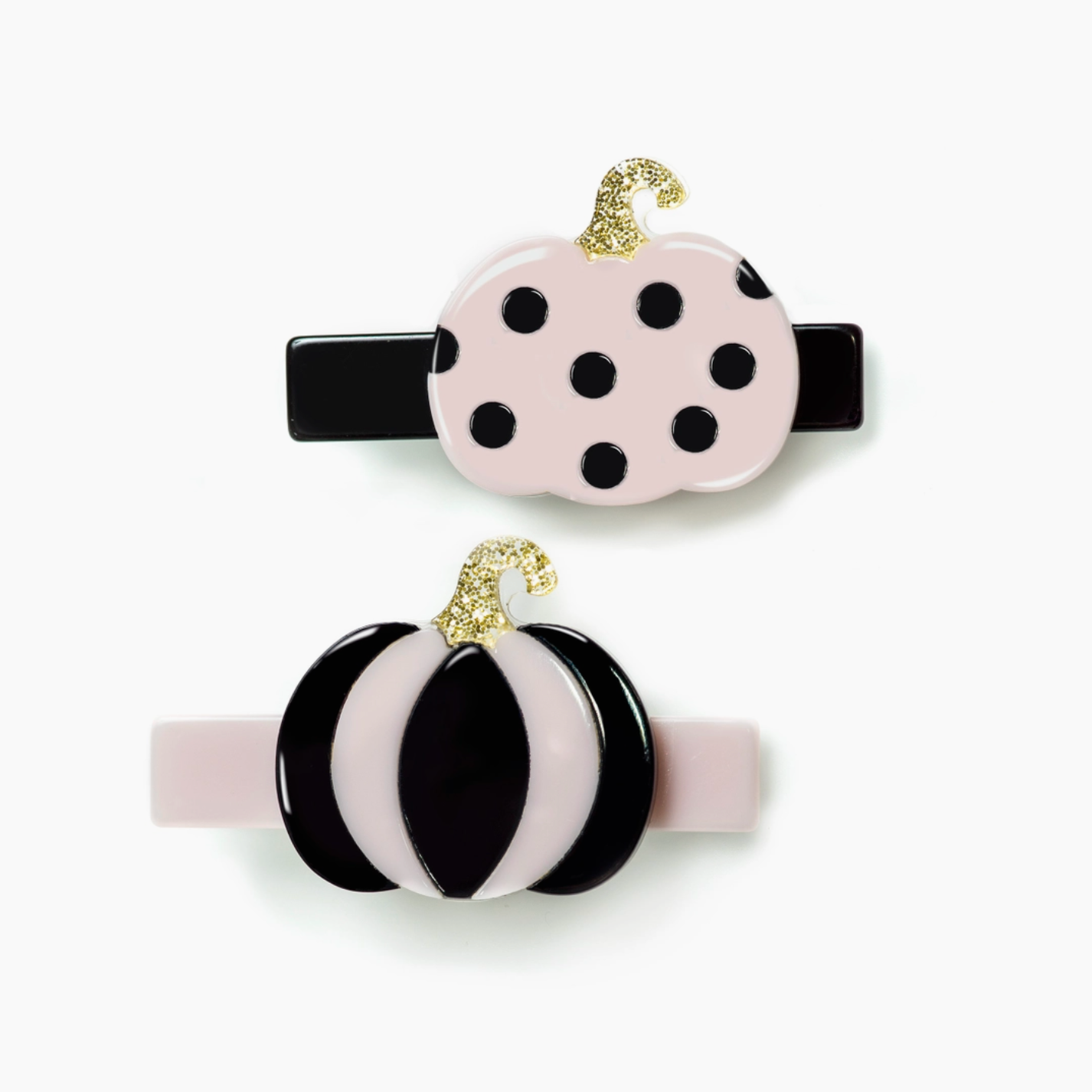 Pink &amp; Black Pumpkin Hair Clips