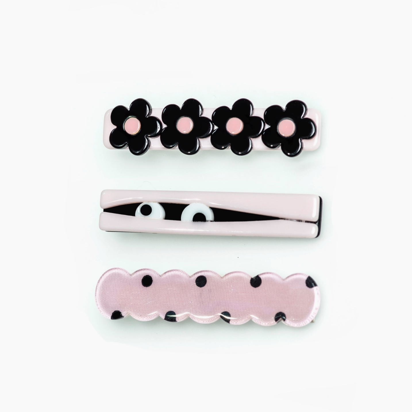 Pink &amp; Black Spooky Mummy Hair Clips