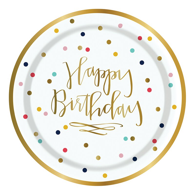 Happy Birthday Polka Dot Plates