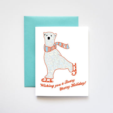 Polar Bear Beary Merry Xmas Card