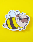 Pug Bee Vinyl Sticker