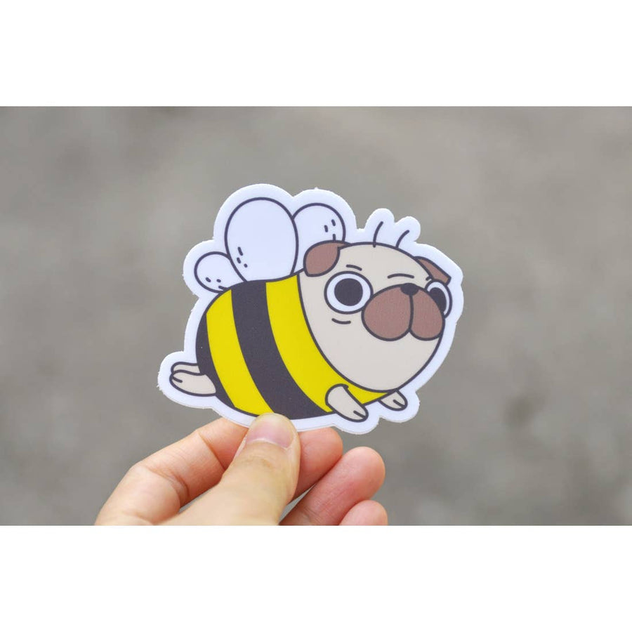 Pug Bee Vinyl Sticker
