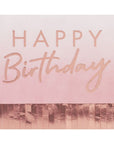 Rose Gold Fringe Birthday Napkins
