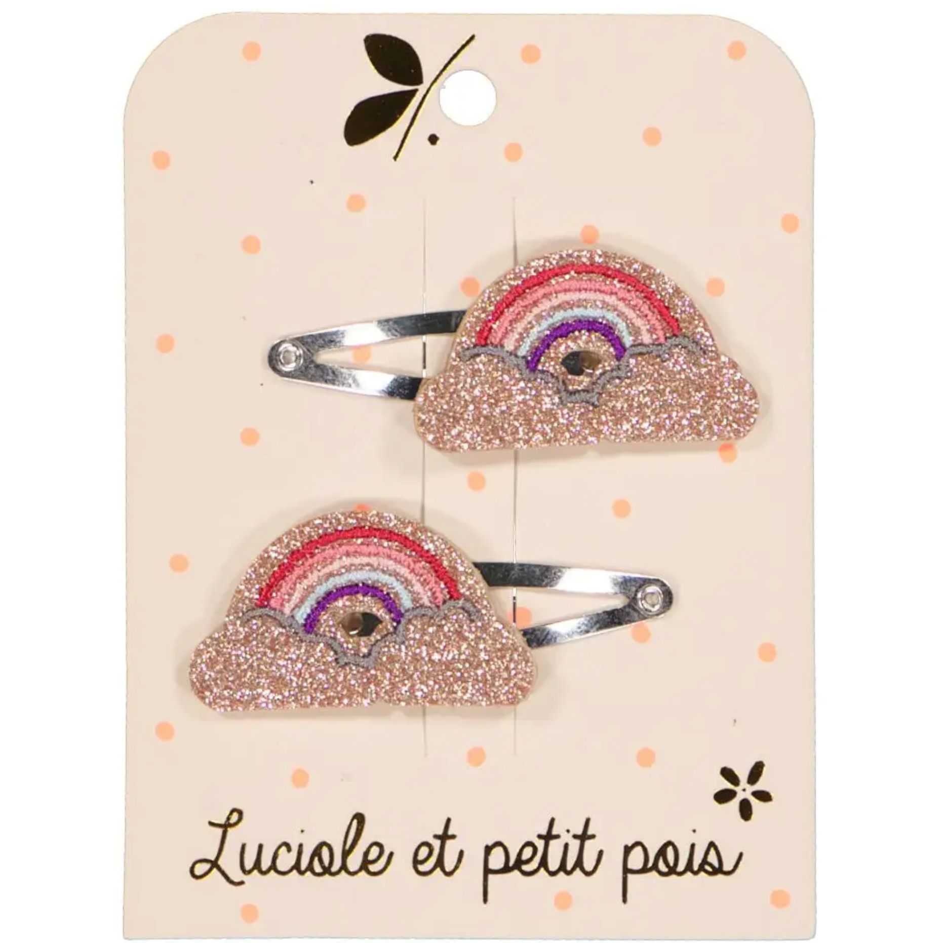 Rainbow Glitter Hair Clips