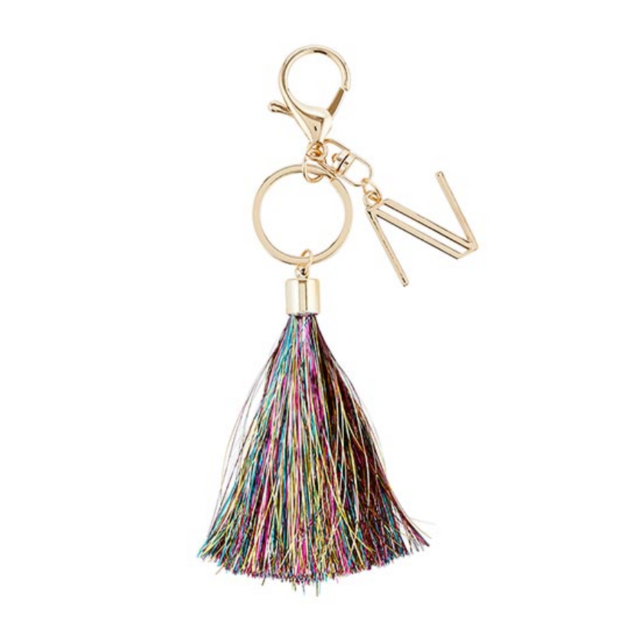Rainbow Metallic Tassel Keychain