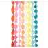 A string of crepe paper streamers in a rainbow color palette, with fringe-like ends, displayed against a white background.