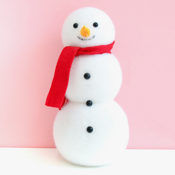 Red Scarf Flocked Snowman 12