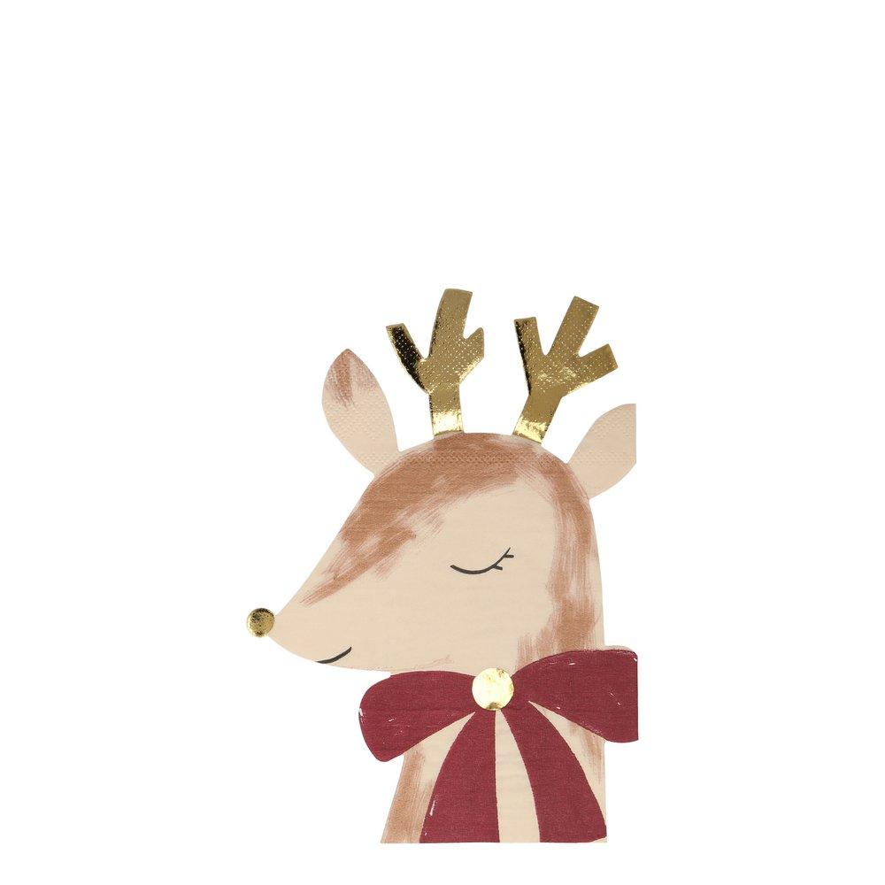Reindeer With Bow Napkins