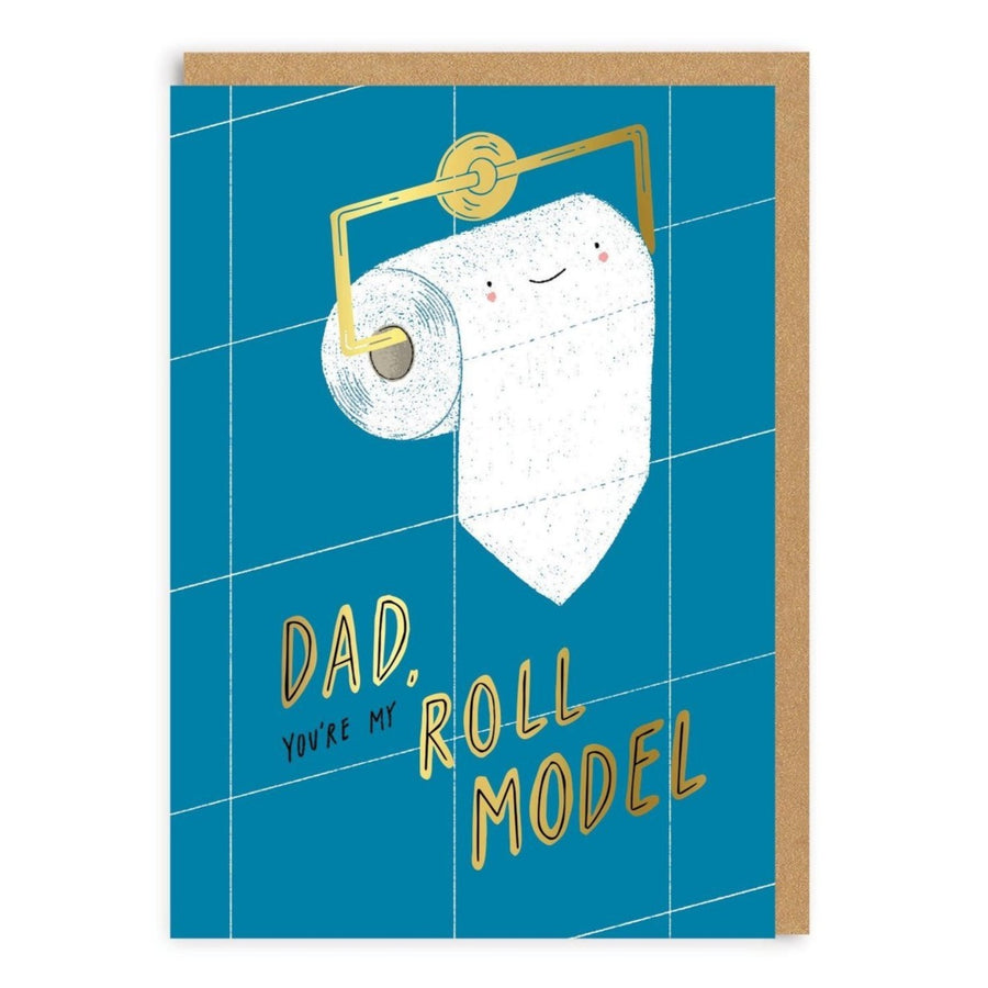 dad you're my roll model toilet paper card
