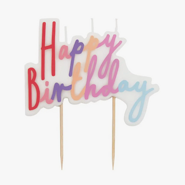 Rose Happy Birthday Script Candle