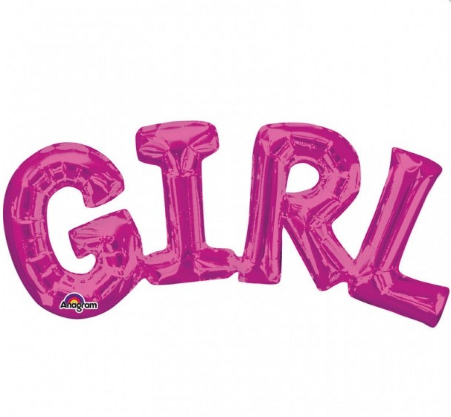 Girl Pink Letter Balloon Banner