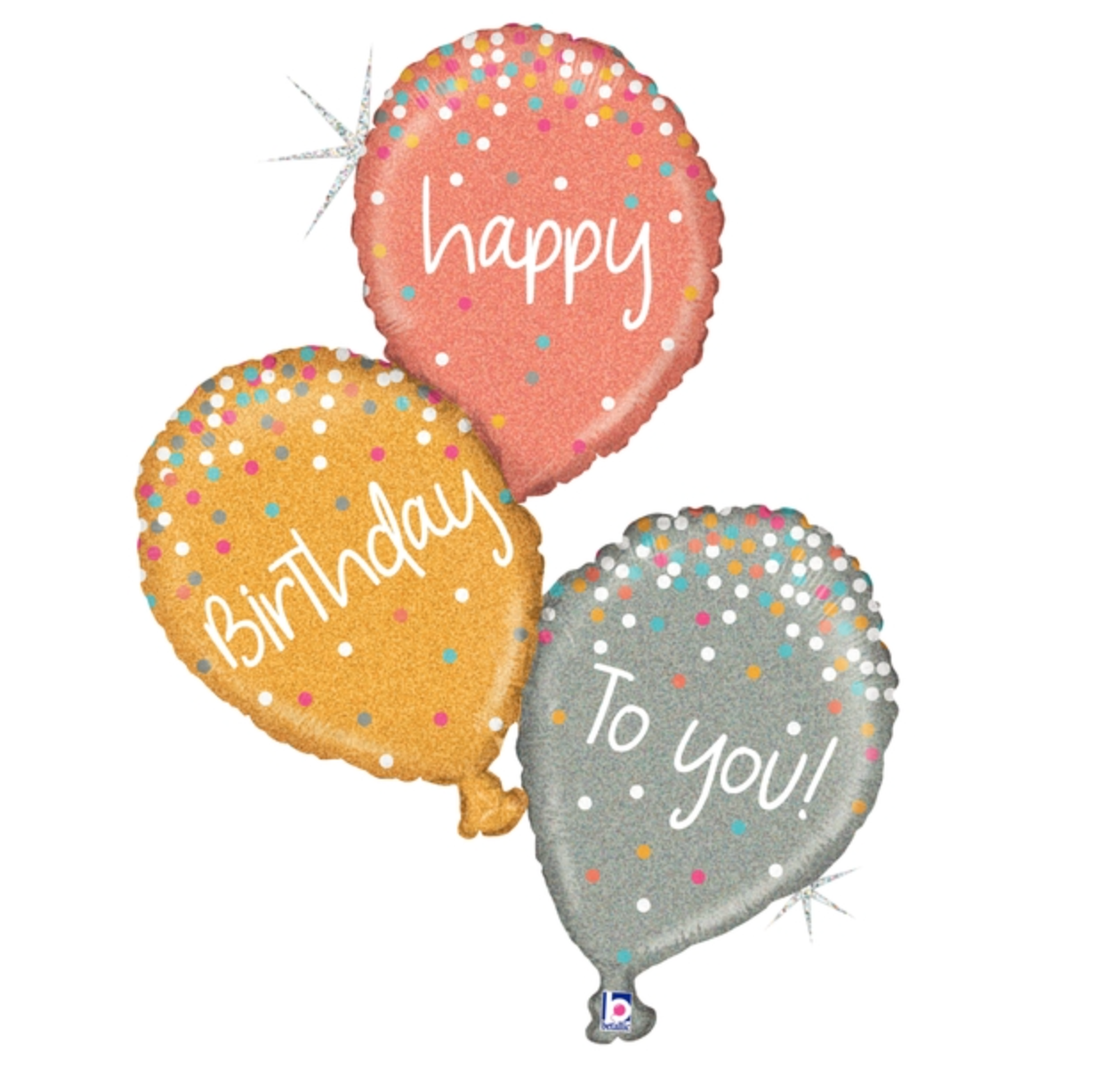 Rose Gold Trio Birthday Balloon