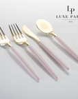 Blush & Gold Plastic Cutlery Set