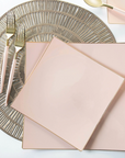Blush & Gold Plastic Cutlery Set
