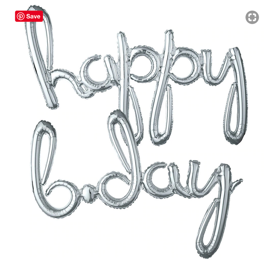Happy Bday Script Letter Balloon Sign