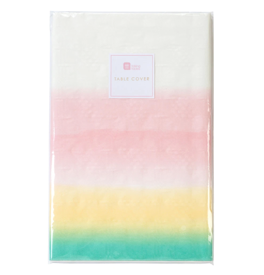 pastel rainbow table cover