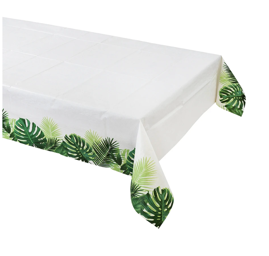 monstera palm leaf tropical table cover