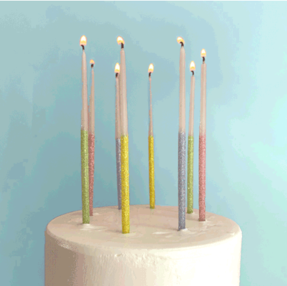 long glitter candles