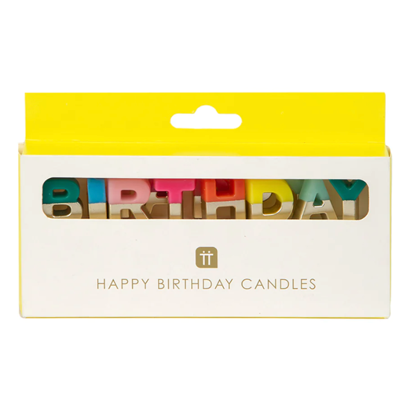 Rainbow Gold Dipped Birthday Candles