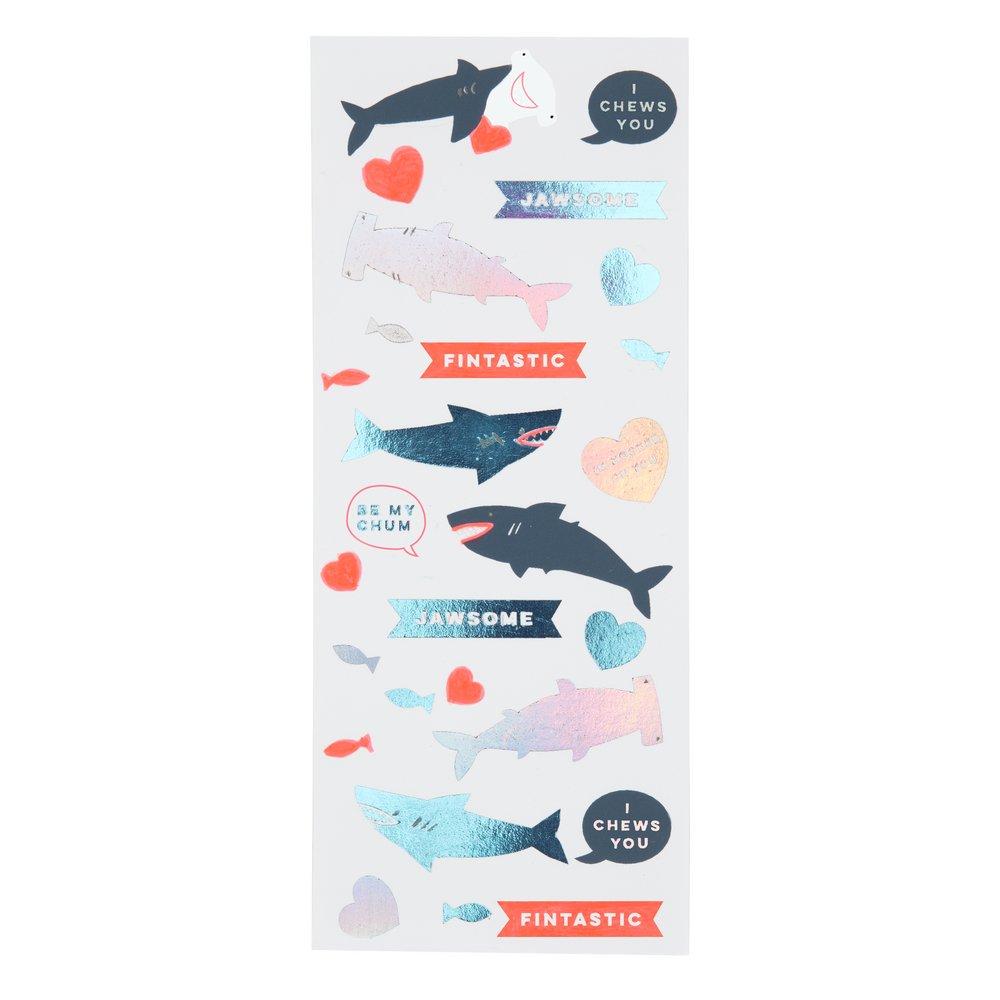 Shark Stickers Valentine's Notes (Set of 24)