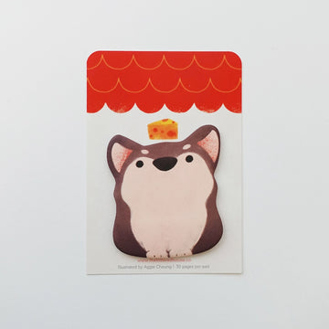 Shiba with Cheese Die Cut Sticky Note