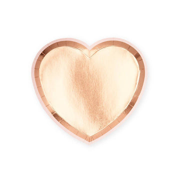 Small Heart Shaped Rose Gold Paper Plate
