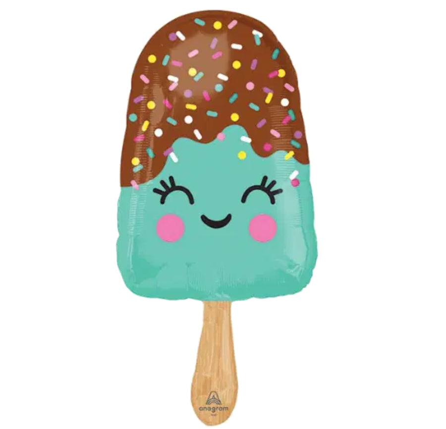 Smiley Mint Chocolate Popsicle Balloon