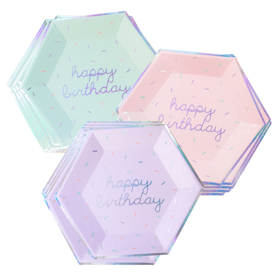 Sprinkles Pastel Happy Birthday Plates