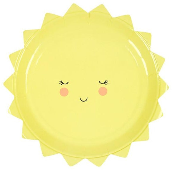 yellow sun paper plates