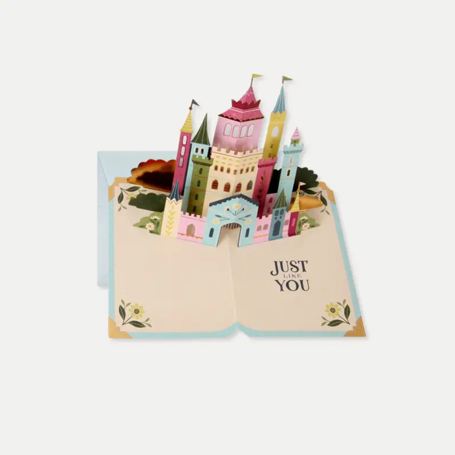 greeting card opens up with a castle pop up
