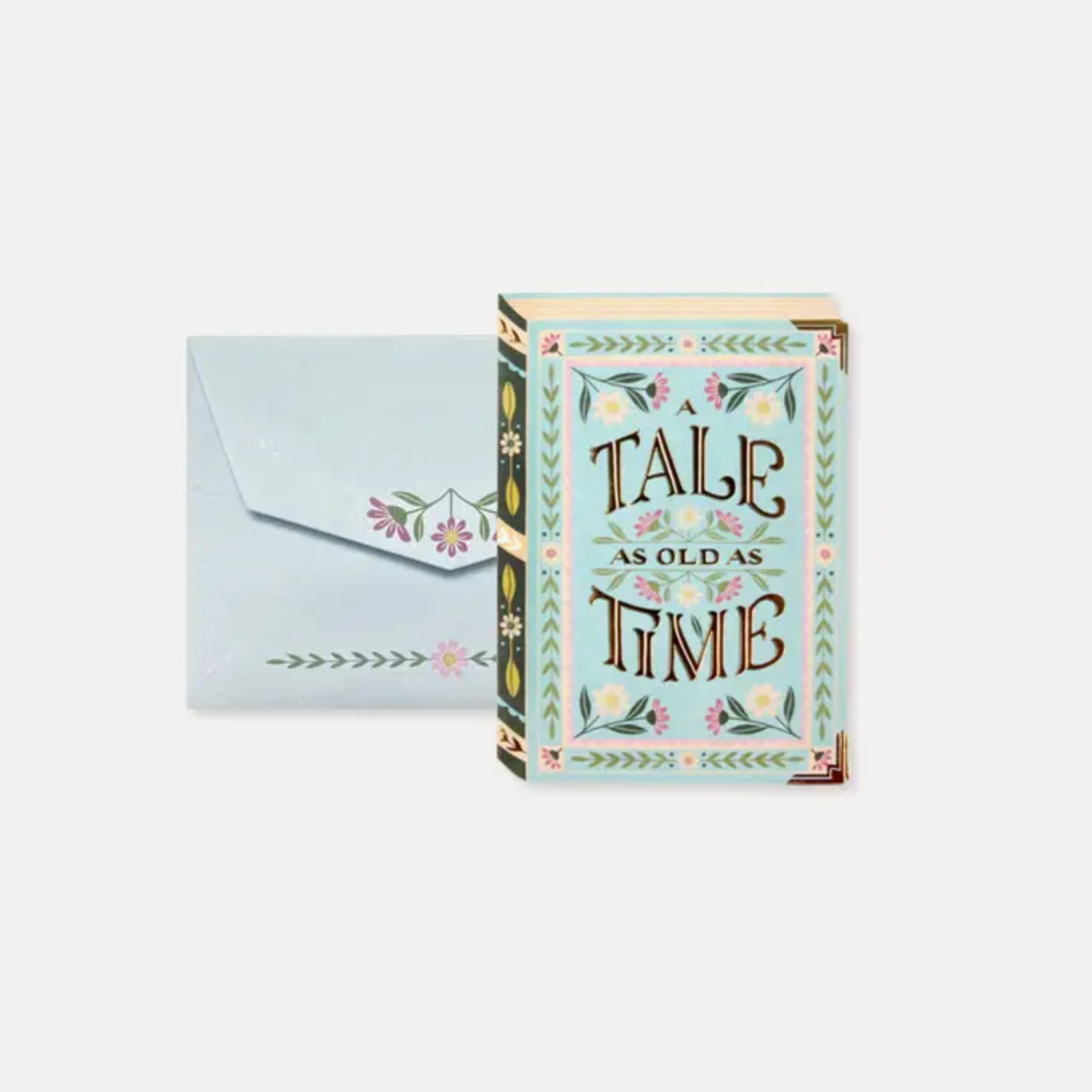 a small note card that resembles a story book