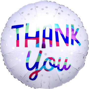 Thank You Silver Polka Dot Balloon