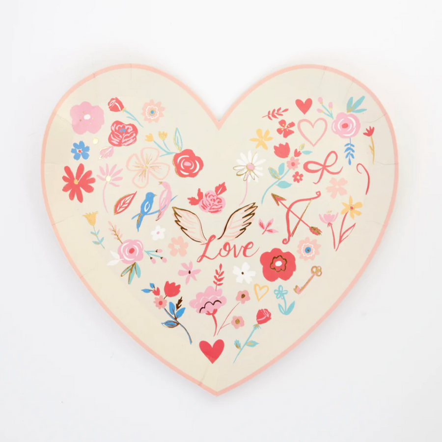 Valentine Floral Heart Die Cut Plates