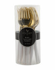 White and Gold Plastic Mini Forks