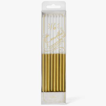 White with Gold Metallic Candles