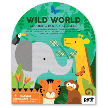 Wild World Coloring Book & Stickers