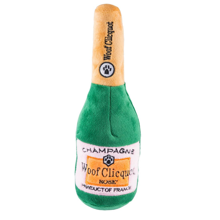 Woof Clicquot Dog Toy - Rose Champagne Bottle